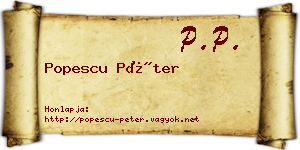 Popescu Péter névjegykártya